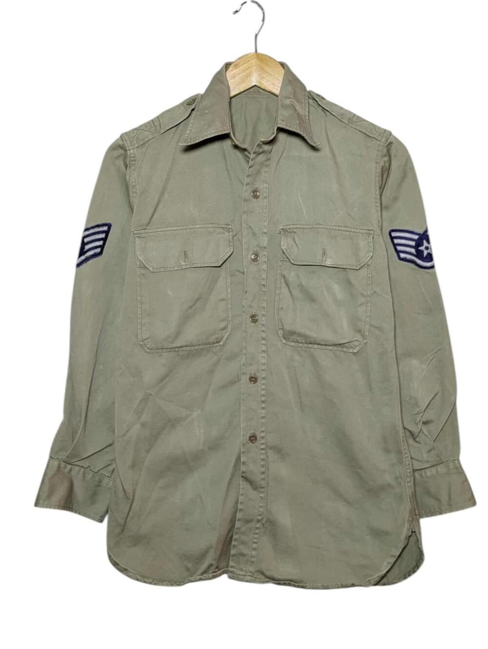 True Vintage 60s, 70s, 80s , USAF Military Shacket Utility Button Up Shirt Sz M
